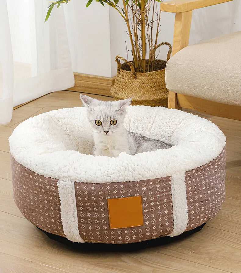 Round Semi-enclosed Calming Dog Bed