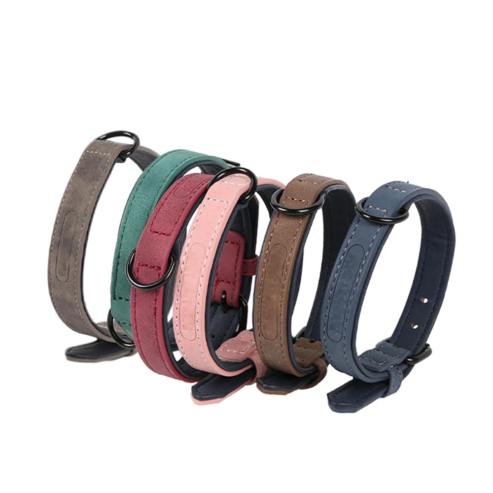 Leather Padded Dog Collar Comfortable Strong Soft