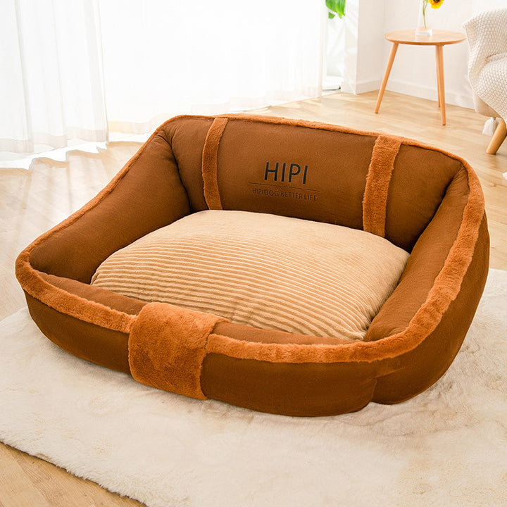 Warm Square Snuggle Dog Bed