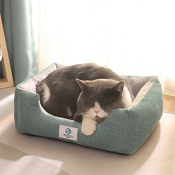 Waffle Pattern Comfy Pet Bed